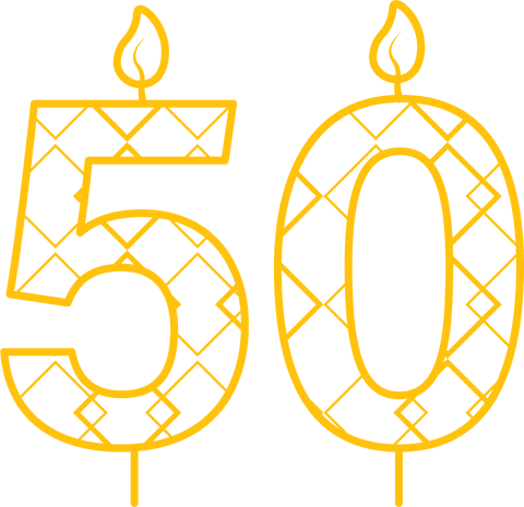 Transparent Yellow 50 Candle Illustration for Birthday Celebrations - Download Free Stock Videos Pikwizard.com