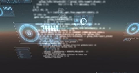 Digital Interface with Data Processing on Virtual Screens - Download Free Stock Images Pikwizard.com