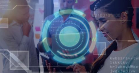 Futuristic Holographic Interface in Modern Workplace Collaboration - Download Free Stock Images Pikwizard.com