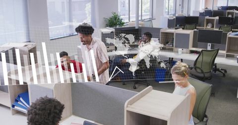 Diverse Colleagues Analyzing Business Trends in Modern Office - Download Free Stock Images Pikwizard.com