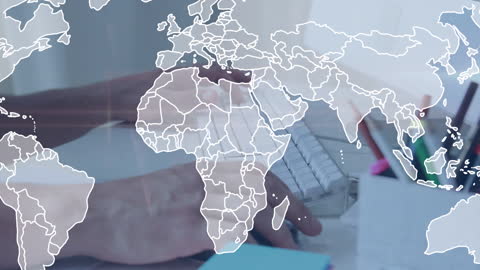 Global Networking with Hands Typing on Keyboard Overlay