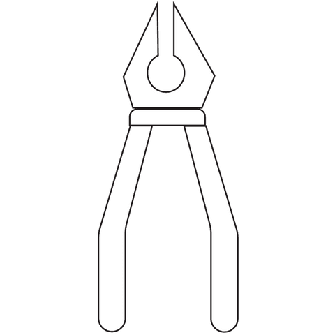 Transparent pliers symbol for construction and repair themes