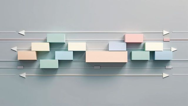 Stylish Pastel Geometric 3D Blocks on Grey Background