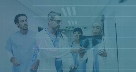 Diverse Doctors Analyzing Medical X-ray with Data Overlay - Download Free Stock Images Pikwizard.com