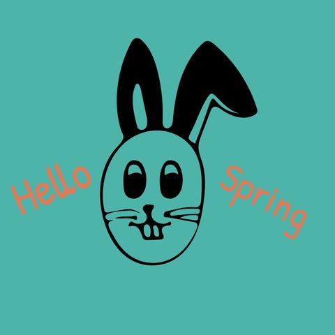 Cheerful Bunny Greeting New Spring - Download Free Stock Templates Pikwizard.com