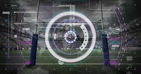 digital interface overlapping sports stadium - Download Free Stock Images Pikwizard.com