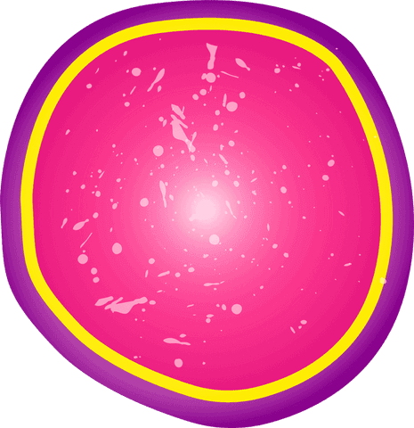 Abstract colorful disk with paint splatter on transparent background