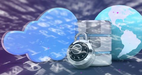 Secure Data Storage with Cloud and Globe Representation - Download Free Stock Images Pikwizard.com