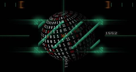 Futuristic Digital Interface with Binary Sphere Animation - Download Free Stock Images Pikwizard.com