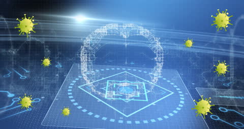 Digital Brain Circuit with COVID-19 Cells and Data Processing