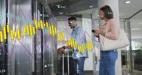 Business Professionals Analyzing Digital Data Charts