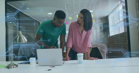 Innovative Workspace with Collaborating Professionals