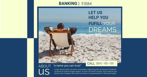finance firm showcasing relaxed beach lifestyle - Download Free Stock Templates Pikwizard.com