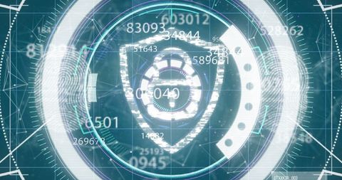 Digital Interface with Scanning Scope and Dynamic Numbers - Download Free Stock Images Pikwizard.com