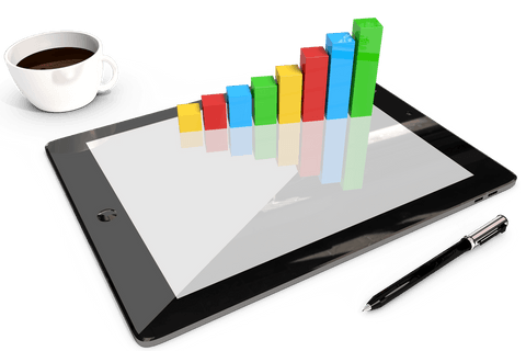 3d bar graph on digital tablet with coffee and pen transparent background - Download Free Stock Videos Pikwizard.com