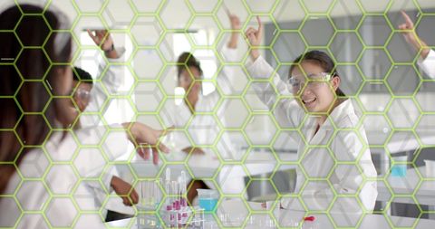 Diverse Scientists Collaborating with Digital Visualization