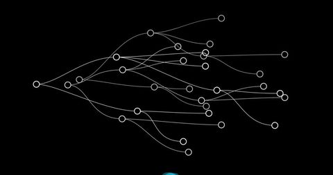 Abstract Network Connections on Black Background