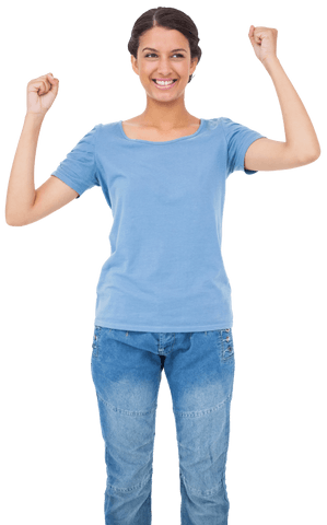 Caucasian Woman Cheering on Transparent Background Lifestyle Concept - Download Free Stock Videos Pikwizard.com