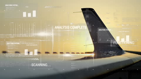 Digital Interface on Aircraft Wing with Data Visualization Concept