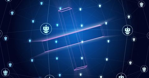 Global Network AI and Data Processing Concept