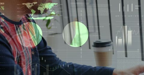 Man Analyzing Data with Virtual Analytics Interface