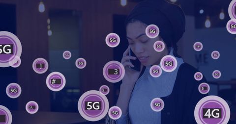 Businesswoman Embracing 5G Technology Communication