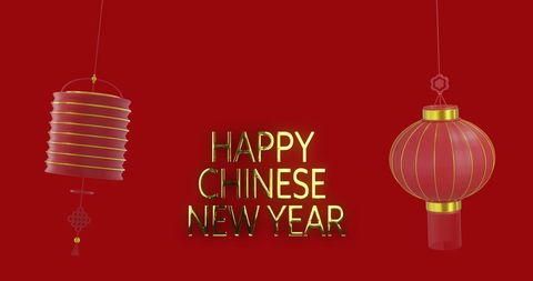 Festive Chinese New Year Greeting with Red Lanterns - Download Free Stock Images Pikwizard.com