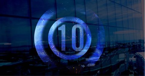 Animated Blue Countdown Against Glass Window Background - Download Free Stock Images Pikwizard.com