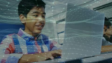 Digital Learning Enthusiasm with Diverse Student Using Laptop