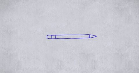 Minimalistic purple pencil illustration on gray background