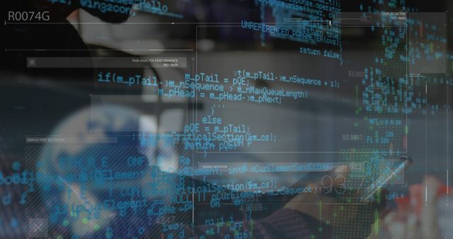 Digital Coding Overlay in Futuristic Tech Environment - Download Free Stock Images Pikwizard.com