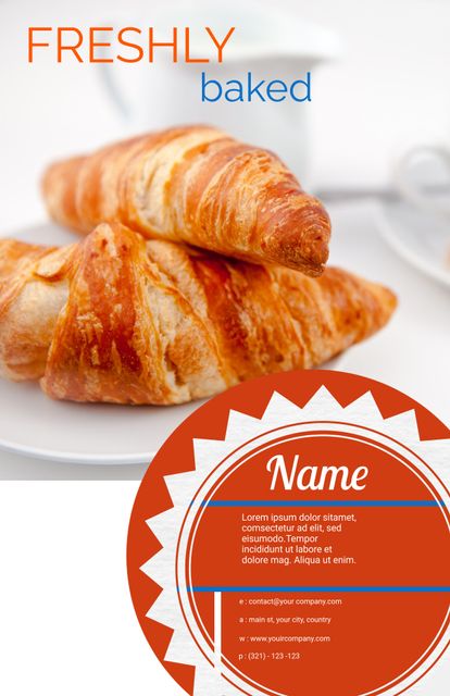 Freshly Baked Croissants for Bakery Advertisement - Download Free Stock Templates Pikwizard.com