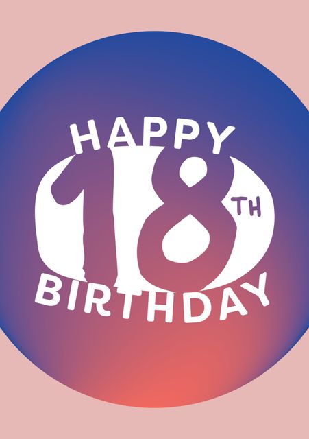Happy 18th Birthday Decorative Circle Design on Pink Background - Download Free Stock Videos Pikwizard.com