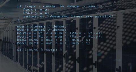 data code overlay on modern server room background - Download Free Stock Images Pikwizard.com