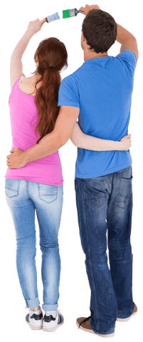 transparent couple holding paint brushes painting concept - Download Free Stock Videos Pikwizard.com