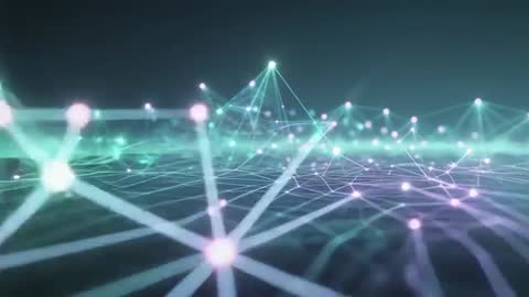 Futuristic Digital Network Mesh with Glowing Connection Points