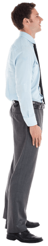 Transparent Businessman Smiling Side View Formal Attire