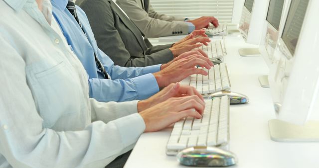 Diverse Professionals Collaborating on Computers - Download Free Stock Images Pikwizard.com