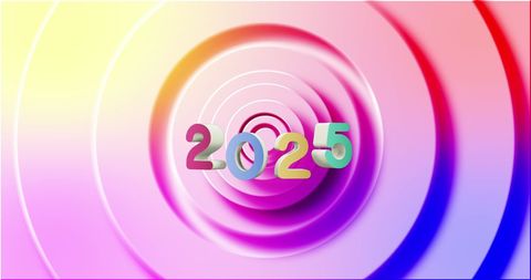 colorful 2025 design with vibrant circular patterns - Download Free Stock Images Pikwizard.com