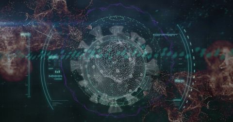 Digital Globe and Virus Cells Symbolizing Global Pandemic - Download Free Stock Images Pikwizard.com