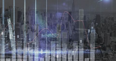 advanced business data analytics over urban cityscape - Download Free Stock Images Pikwizard.com