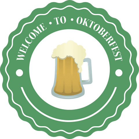 Welcome to Oktoberfest Banner with Beer Mug on Transparent Background