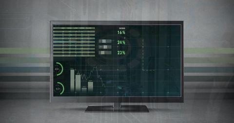Data Processing and Digital Interface on Computer Monitor - Download Free Stock Images Pikwizard.com
