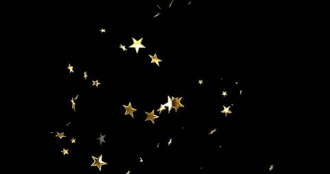 Falling Gold Stars and Presents on Black Background - Download Free Stock Images Pikwizard.com