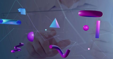 Futuristic Holographic Interface with Geometric Shapes - Download Free Stock Images Pikwizard.com