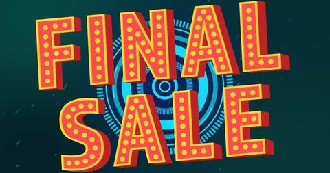 Bold final sale announcement with vibrant circular design