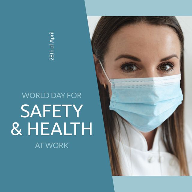 World Day for Safety and Health at Work with Female Doctor Wearing Mask - Download Free Stock Templates Pikwizard.com