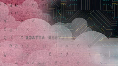 Cybersecurity Cloud Interface Over Digital Circuitry Background