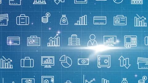 Sweeping Light Over Iconic Digital Finance Symbols