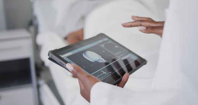 Doctor Examining Medical Scans on Tablet in Hospital - Download Free Stock Images Pikwizard.com